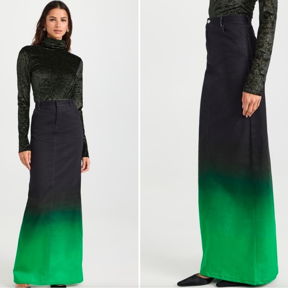 New BruceGlen Central Park Gradient High-Maxi Denim Skirt SIZE 28 - Picture 1 of 3